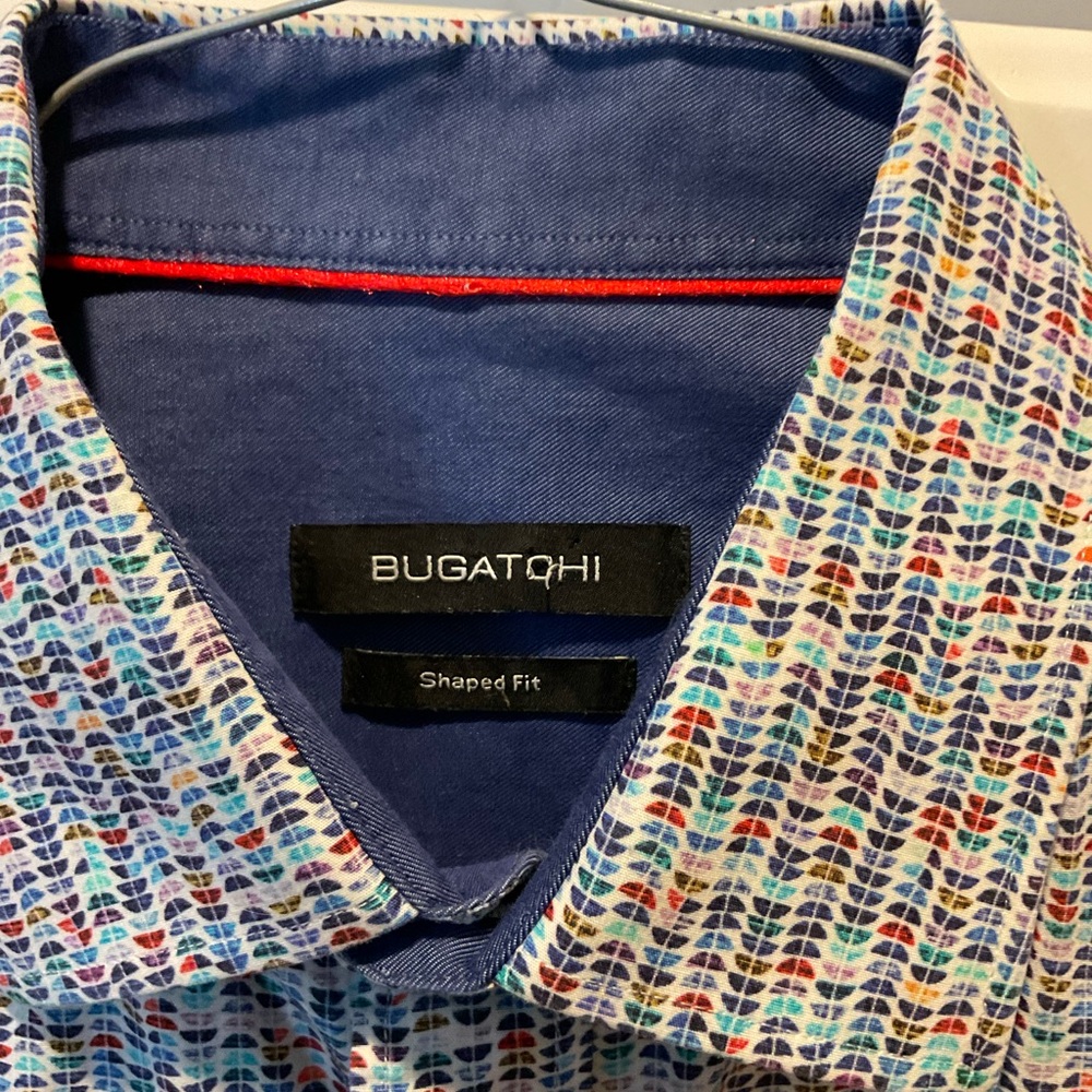 Bugatchi Blue and Multicolor Patterned Shirt - image 3